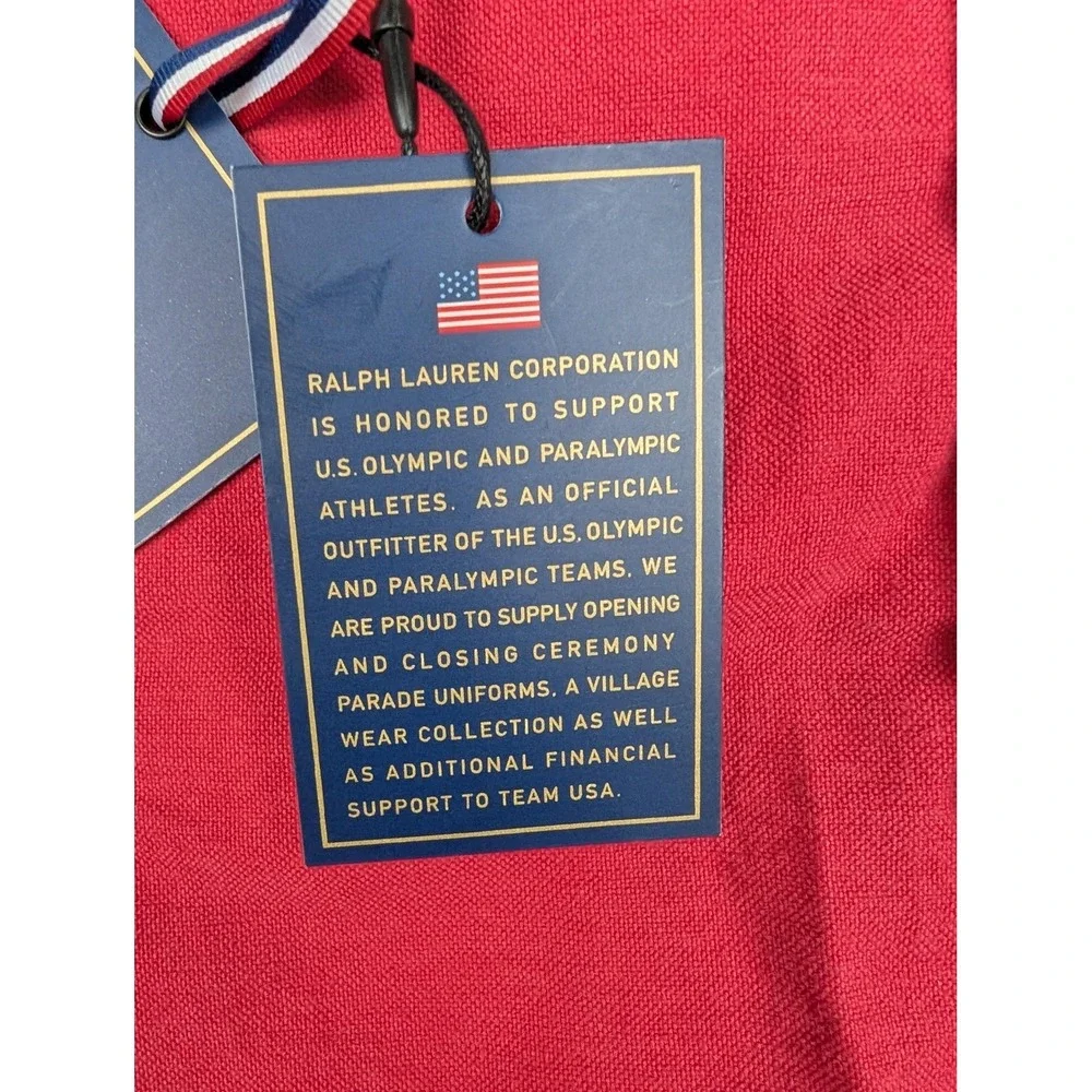 Ralph‎ Lauren Shirt Womens 10 Red 2016 US Paralympic Team USA Back Button Down